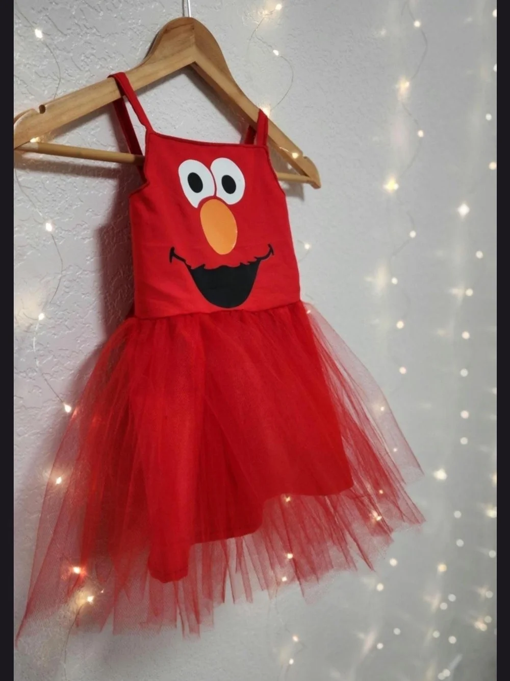 Red Elmo-Style Tulle Dress for Kids